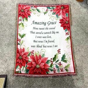 Amazing Grace Poinsettia Throw